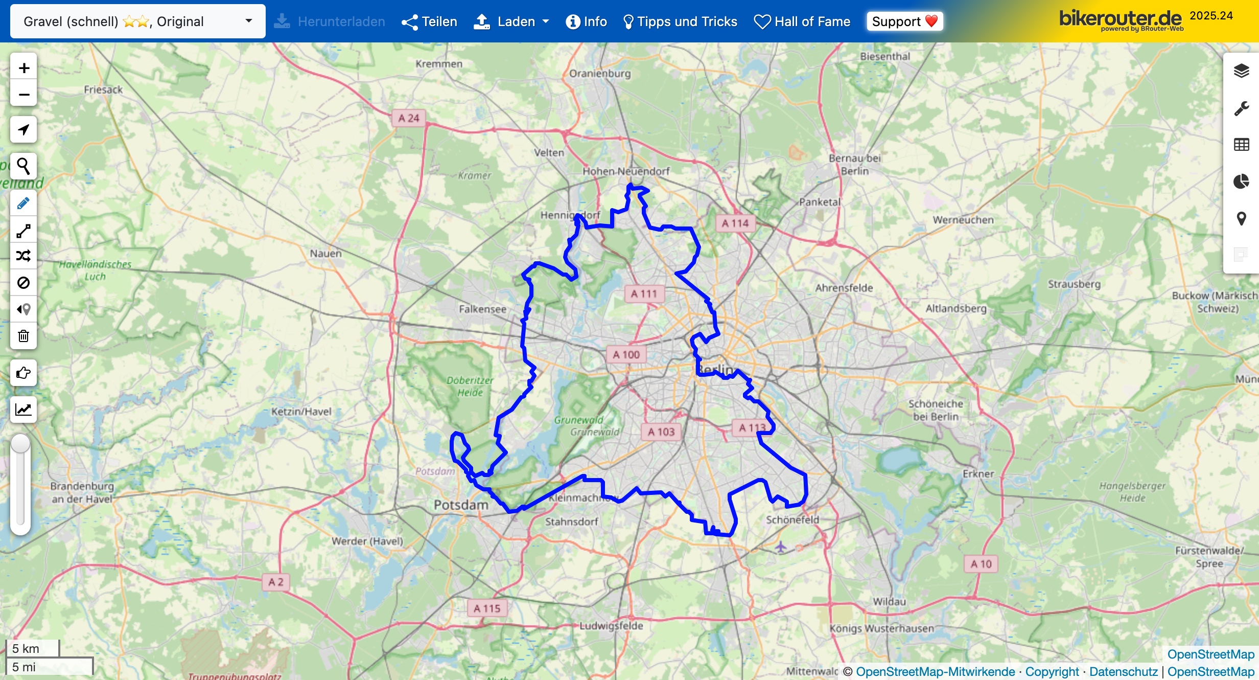 Geladener Track angezeigt auf der Karte
