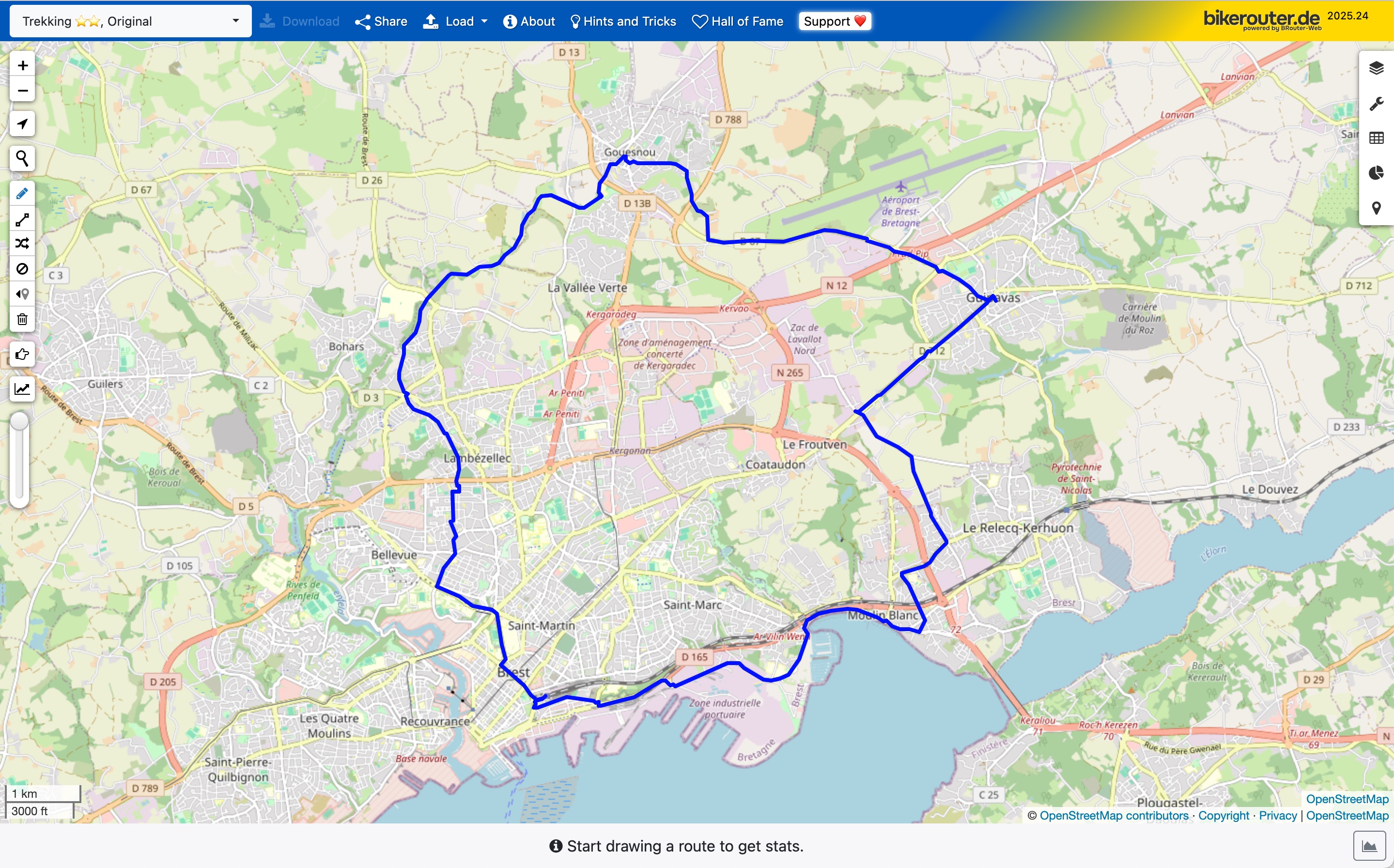 Loaded Track Shown on the Map